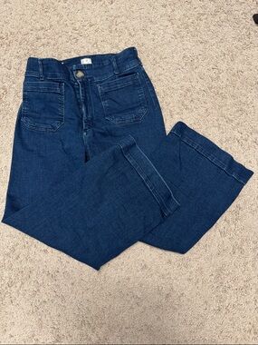 Anthropologie Maeve The Colette Crop High-Rise Wide-Leg Jeans